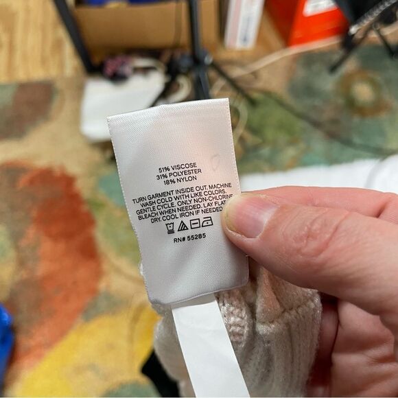 Express Color Block Wrap Front Mock Neck Crop Sweater - Picture 11 of 11